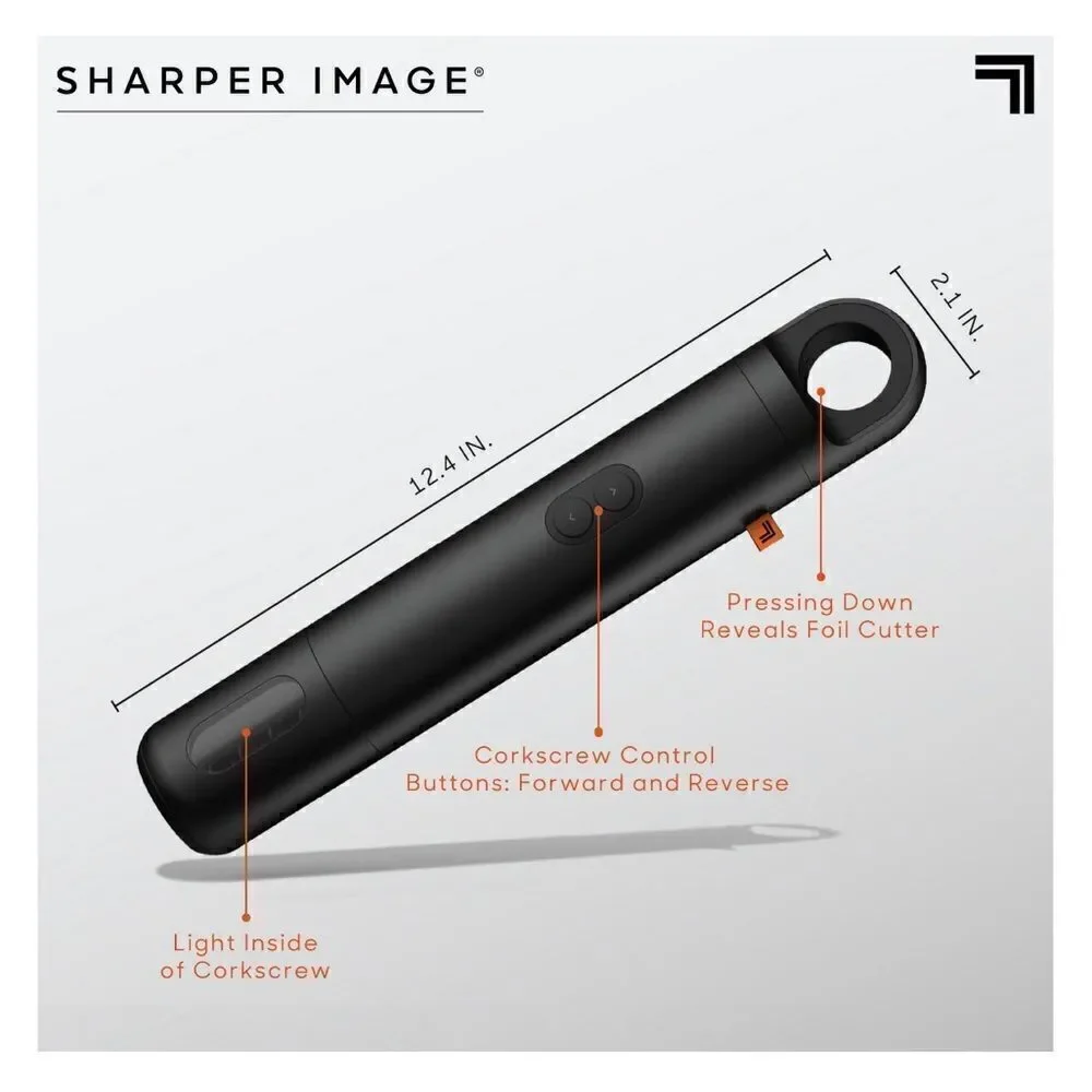 Sharper Image Automatic Universal Portable Wine Bottle Opener with Cutter NIB